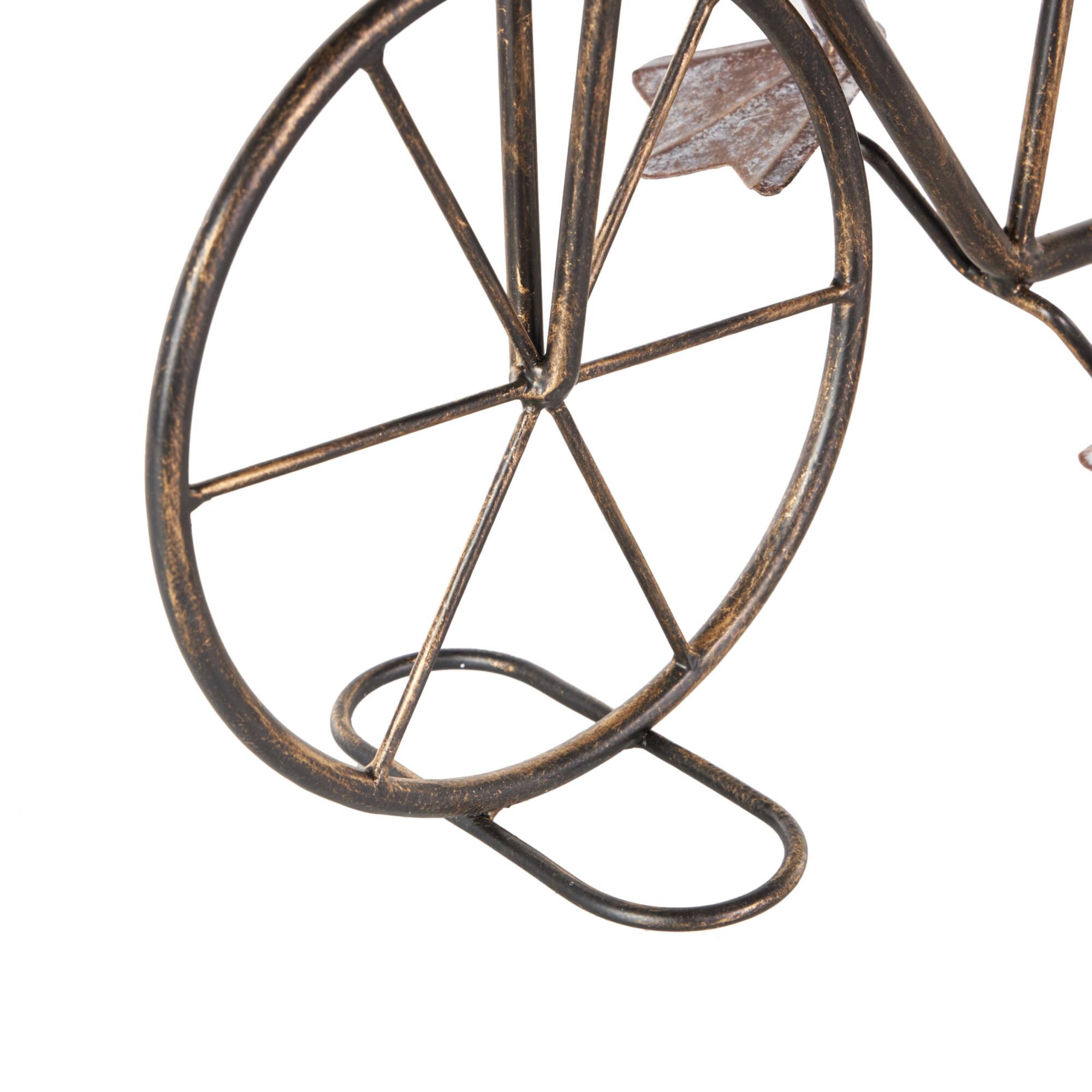 23.5" Frog Duo on Bicycle Metal Garden Sculpture with Gold Accents